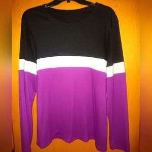 Women's size XL,  black and pink crew neck sweater